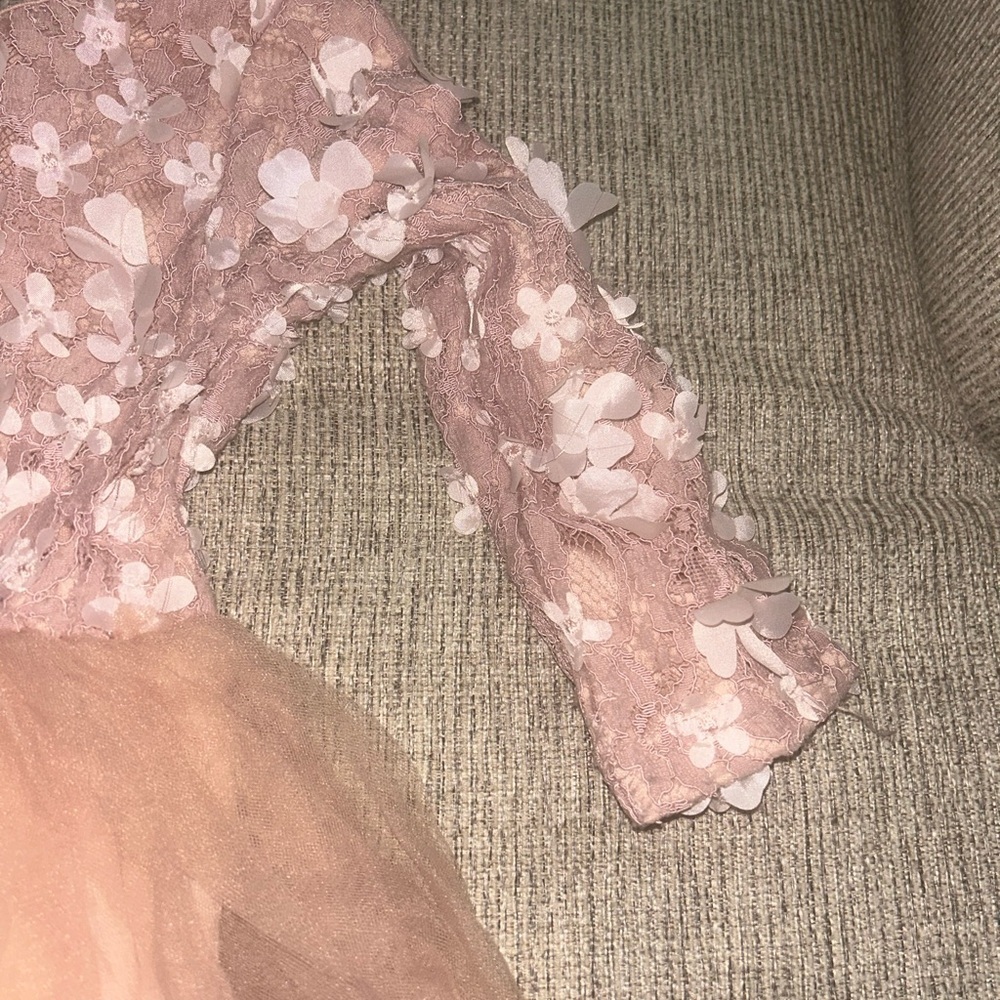 Elegant Pink Floral Kids Dress - Picture 4 of 7